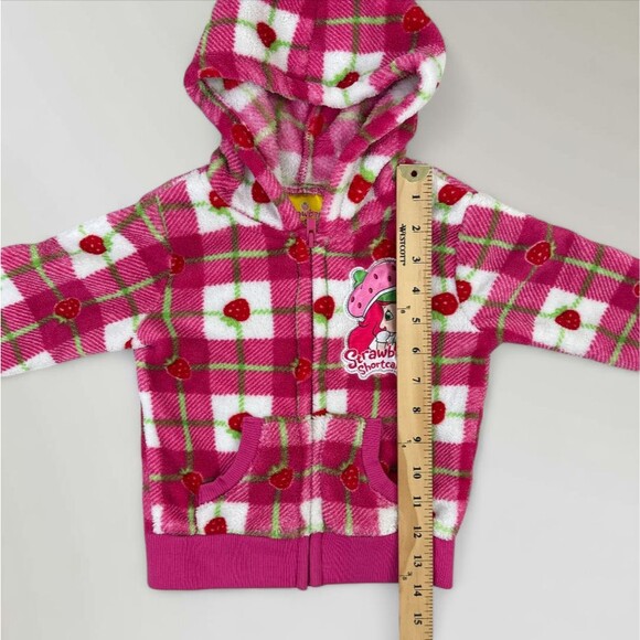Strawberry Shortcake Girls Jacket Hooded Full Zip Red Hoodie Cartoon Y2K Size 5 - Picture 6 of 9